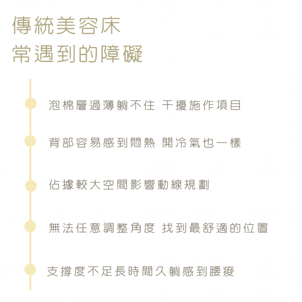 傳統美容床的缺點